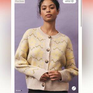 Maeve Graphic Intarsia Cardigan Sweater